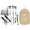 Generisch Set di utensili da cucina da campeggio, 12 pezzi | Con custodia, accessori da cucina da campeggio per camper, attività all'aperto, barbecue, picnic, avventure, feste