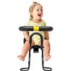 YEITBY Seggiolino anteriore per biciclette, seggiolino frontale con staffa di protezione e cintura di sicurezza, sella per bambini con pedali regolabili in tre posizioni, schienale ergonomico, per mountain