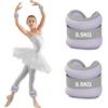 BUERPINKING Pesi per gambe e braccia, set da 2 pezzi (0,3/0,5/0,75/1/1,5/2 kg ciascuno), per principianti e bambini, pilates, jogging, yoga (viola, 0,5 kg)