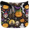 Amooorous Golf Putter Cover Mallet Halloween zucche fantasmi teschi pipistrelli | Regali magnetici di golf della chiusura per il cuoio dell'unità di elaborazione del quadrato del martello