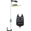 POENVFPO Set Allarme Wireless per Abboccata da Pesca con Indicatore di | Robusto ABS+lega , Peso Scorrevole Regolabile, Doppi Avvisi Acustici+visivi, Coppie di Ricevitori con Aste Multiple