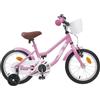 FMPGJLYH Bicicletta per bambini da 18 pollici, per bambine da 5 a 7 anni, rosa chiaro, sella e manubrio regolabili, telaio in acciaio stabile, bicicletta adatta per principianti per parco e tempo
