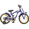 LPERTGFHU Bicicletta per bambini da 16 pollici, per 4-6 anni, blu scuro, con funzione di supporto, freno a cerchione, freno a contropedale, cavalletto, campanello, dimensioni ruote da 16 pollici