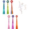 WOZOKI 6 Nastri da Danza per Ginnastica Arcobaleno con Stelle filanti da | Decorazioni per stelle filanti da polso ritmiche danzanti per eventi scolastici e giochi creativi, attività