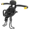 Aangeebone Seggiolino per bicicletta per bambini, montaggio anteriore, cintura di sicurezza, fascia di protezione, schienale confortevole, poggiatesta, regolazione 40-56 cm, per città, tour e mountain