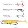 Risveglio Confezione da 3 ami da pesca con perno centrale a molla per | Vite Rigs in acciaio ad alto tenore di carbonio per ami morbidi per luccio shads traina, misure 2/1/0 (argento nero per rosso