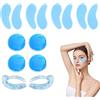 Godneei 14 Pezzi Patch Occhi Riutilizzabili, Silicone Eye Patch Cuscinetti, Patch Borse in Gel, Maschera Occhi Gel Freddo, Blu