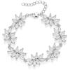 Clearine Bracciale da sposa con zirconi cubici per spose damigelle d'onore, elegante braccialetto simulato di perle da tennis per donne gioielli da ballo