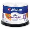 Verbatim DVD+R DL 8,5 GB Verbatim 8x velocità Double Layer stampabile (fullprintable) in campana di 50 pezzi