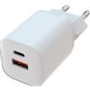 APM 33W Caricabatterie GaN 2 porte USB-C USB-A, ricarica rapida, Type-C PD 3.0, QC 3.0, Bianco, Compatibile con iPhone 15 Pro 14 13 12 iPad Apple Watch AirPods Samsung Galaxy S23 S22 Z Fold Flip,