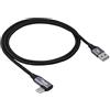 AKYGA AK-USB-74 - Cavo USB C a USB A, 1 m, connettore angolare USB C, 60 W, ricarica rapida, cavo dati USB 2.0 intrecciato