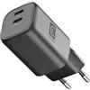 Cellularline Caricabatterie GaN da 45 W con Doppia Porta USB-C, Nero