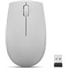 Lenovo 300 Mouse Wireless Compatto, Sensore Ottico 1000 DPI, 2,4 GHz, Ambidestro, Portatile per Laptop e PC, Arctic Grey
