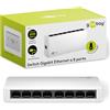 goobay Switch di rete Ethernet 64564 Gigabit a 8 porte, switch LAN con max. 1000 Mbit/s / design senza ventole / switch Ethernet con applicazione Plug & Play / Distributore dati ottimizzato / Bianco
