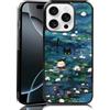 MMYAJT Custodia per telefono adatta per iPhone 16 Pro - TPU antiurto protettiva Monet ninfea gatto fiori custodia per telefono regalo per ragazzo ragazza uomini donne