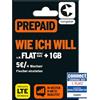 congstar Prepagato Come Me Will SIM Card Senza contratto I saldo prepagato Mix Desiderato in Rete D di qualità I Scegliere Liberamente 1-15 GB & 9 Ct. al min/SMS - Flat I Ogni 4 Settimane Mescolare I
