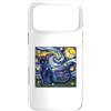 Van Gogh Starry Night AK Custodia per iPhone 17 Pro Max Maglietta Van Gogh con scritta Notte stellata per amanti dei gatti, mamma e papà, gatto Van Gogh
