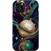 Gilded Celestial Pearl Collection Custodia per iPhone 11 Pro Ammasso di pianeti perlati con orbite dorate