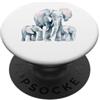 Elephant Parade Apparel Elefante Famiglia Tre Acquerello Safari Animale Natura Gita PopSockets PopGrip Adesivo
