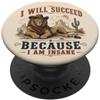 I Will Succeed Divertente West Lion Citazione Desert Cowboy Umorismo PopSockets PopGrip Adesivo