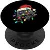Gamer Christmas Gifts & Holiday Gaming A Retro Video Game Controller Luci Natale Cappello di Babbo Natale PopSockets PopGrip Adesivo