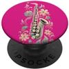 CRAZEELEBAH RETRO WOODWIND INSTRUMENT PL SASSOFONO VINTAGE FLOREALE MUSICISTA AMANTE JAZZ PopSockets PopGrip Adesivo