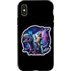 Funny Cat Riding Trex Dinosaur In Space Custodia per iPhone X/XS Divertente gatto che cavalca Trex dinosauro nello spazio proprietario dell'animale domestico mamma papà