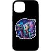 Funny Cat Riding Trex Dinosaur In Space Custodia per iPhone 13 Divertente gatto che cavalca Trex dinosauro nello spazio proprietario dell'animale domestico mamma papà