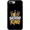 Birthday King Tees and Gifts for Men Com Custodia per iPhone 7 Plus/8 Plus Birthday King with Crown Funny Birthday Party Celebration