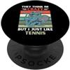 Retro Cat Think Im Crazy But I Just Like Gatto vintage pensano che io sia pazzo ma mi piace solo amante del tennis PopSockets PopGrip Adesivo