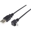 PremiumCord Cavo di Collegamento USB - Micro USB 1m, USB A Maschio a Micro B Maschio Piegato a 90°, Cavo Dati USB 2.0 Ad Alta velocità 480mbit/s, 5 Pin, 2X Schermato, AWG28, Colore Nero, 1m