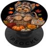 di regali personalizzati carini e Yorkie Fall Leaves Patches e autunni PopSockets PopGrip Adesivo