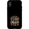 Vet Tech Veterinary Assistant Veterinari Custodia per iPhone X/XS Stampa retrò veterinaria Vet Tech con zampa