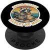Snack O'Clock Hangry No More Funny Racoo Snack O'Clock Hangry No More, divertente scherzo vintage retrò a forma di procione PopSockets PopGrip Adesivo