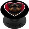 Black Tan Brussels Griffon Cuore Grifone Bruxelles Nero e Marrone chiaro PopSockets PopGrip Adesivo