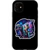 Funny Cat Riding Trex Dinosaur In Space Custodia per iPhone 11 Divertente gatto che cavalca Trex dinosauro nello spazio proprietario dell'animale domestico mamma papà