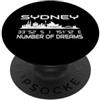 GPS Coodinates and Skyline of your City Silhouette GPS coordinate Australia vacanze Skyline Sydney PopSockets PopGrip Adesivo