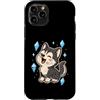 husky crystals winter happy dog cute Hal Custodia per iPhone 11 Pro Happy Husky con Cristalli