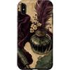 Poetic Object Collection Custodia per iPhone XS Max Bottiglia di inchiostro con pennacchio fiorito romantico motivo antico