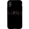 Drum Kit Heartbeat Vintage T-Shirts Custodia per iPhone X/XS Batteria Battito cardiaco Vintage ECG Cardiogramma Retro