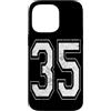 Vintage Varsity Athletic Numbers Custodia per iPhone 14 Pro Max Numero 35 Varsity Jersey giocatore squadra sportiva