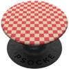 Checkered Checked Check Pattern Designs Scacchiera A Scacchi Check Pattern Rosso Beige Colore PopSockets PopGrip Adesivo