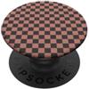 Checkered Checked Check Pattern Designs Scacchiera A Scacchi Check Pattern Colore Marrone PopSockets PopGrip Adesivo