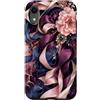 Romantic Fabric Flow Collection Custodia per iPhone XR Passanti in nastro di seta in toni tenui