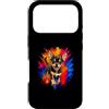 Vibrant Dog Art Designs Custodia per iPhone 17 Pro Nero e Tan Chihuahua Colore Splash Dog Art