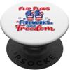 Flip Flops Fireworks Freedom Patriotic S Infradito Fuochi d'artificio Freedom 4 luglio Patriotic Beach USA PopSockets PopGrip Adesivo