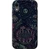 Midnight Mushroom Circle Collection Custodia per iPhone XR Anello a forma di fungo stellato in fogliame di mezzanotte