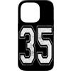 Vintage Varsity Athletic Numbers Custodia per iPhone 14 Pro Numero 35 Varsity Jersey giocatore squadra sportiva