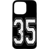 Vintage Varsity Athletic Numbers Custodia per iPhone 15 Pro Max Numero 35 Varsity Jersey giocatore squadra sportiva
