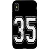 Vintage Varsity Athletic Numbers Custodia per iPhone X/XS Numero 35 Varsity Jersey giocatore squadra sportiva